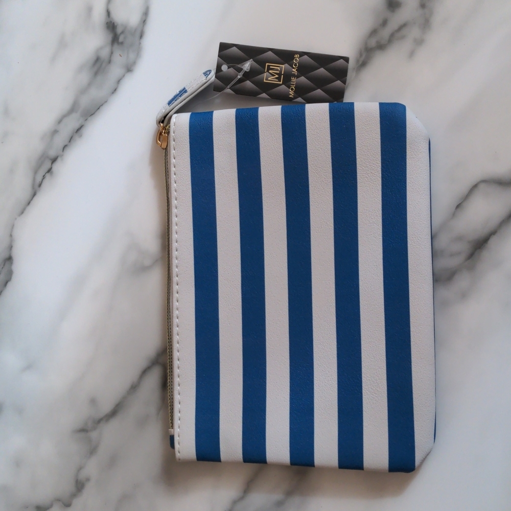 *3/$20* Mollie Jacob Blue and White Nautical Cosmetic Bag